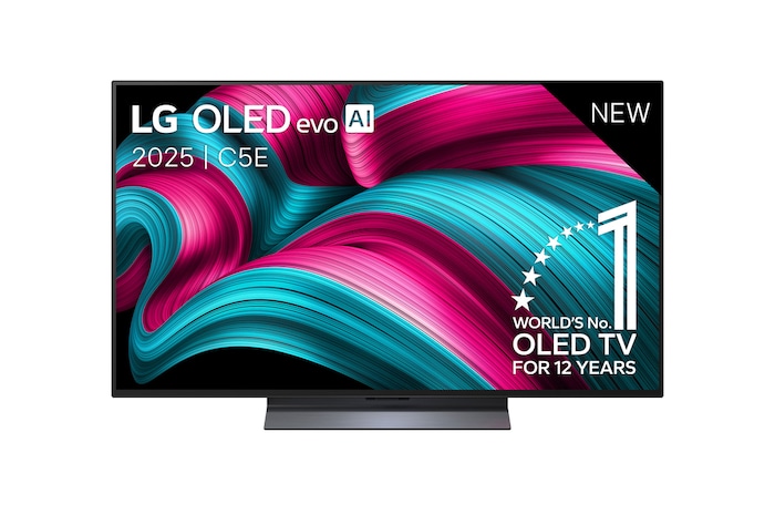 Front view with LG OLED evo AI