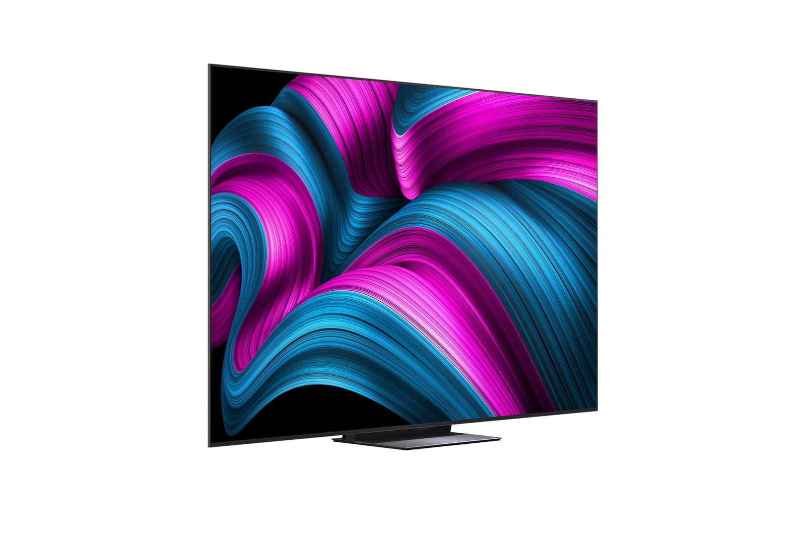 Iets schuin zicht op LG OLED evo AI C5 4K Smart TV.
