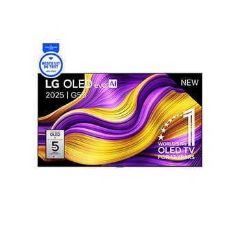 Vue avant de Smart TV LG OLED evo AI 4K G5 2025 83 pouces OLED83G55LW