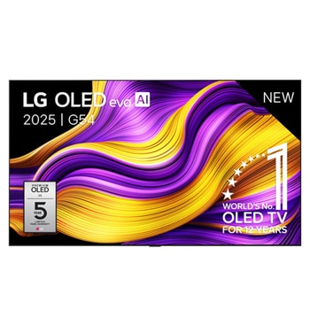 Vue avant de Smart TV LG OLED evo AI 4K G5 2025 97 pouces OLED97G54LW