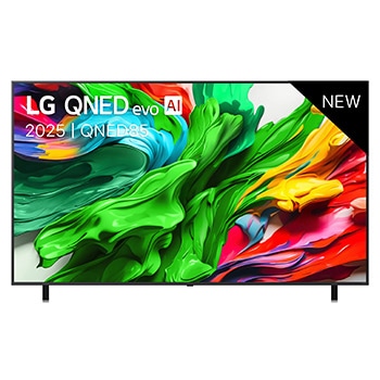Vue avant de Smart TV LG QNED evo AI QNED85 MiniLED 4K 2025 75 pouces 75QNED85A6C