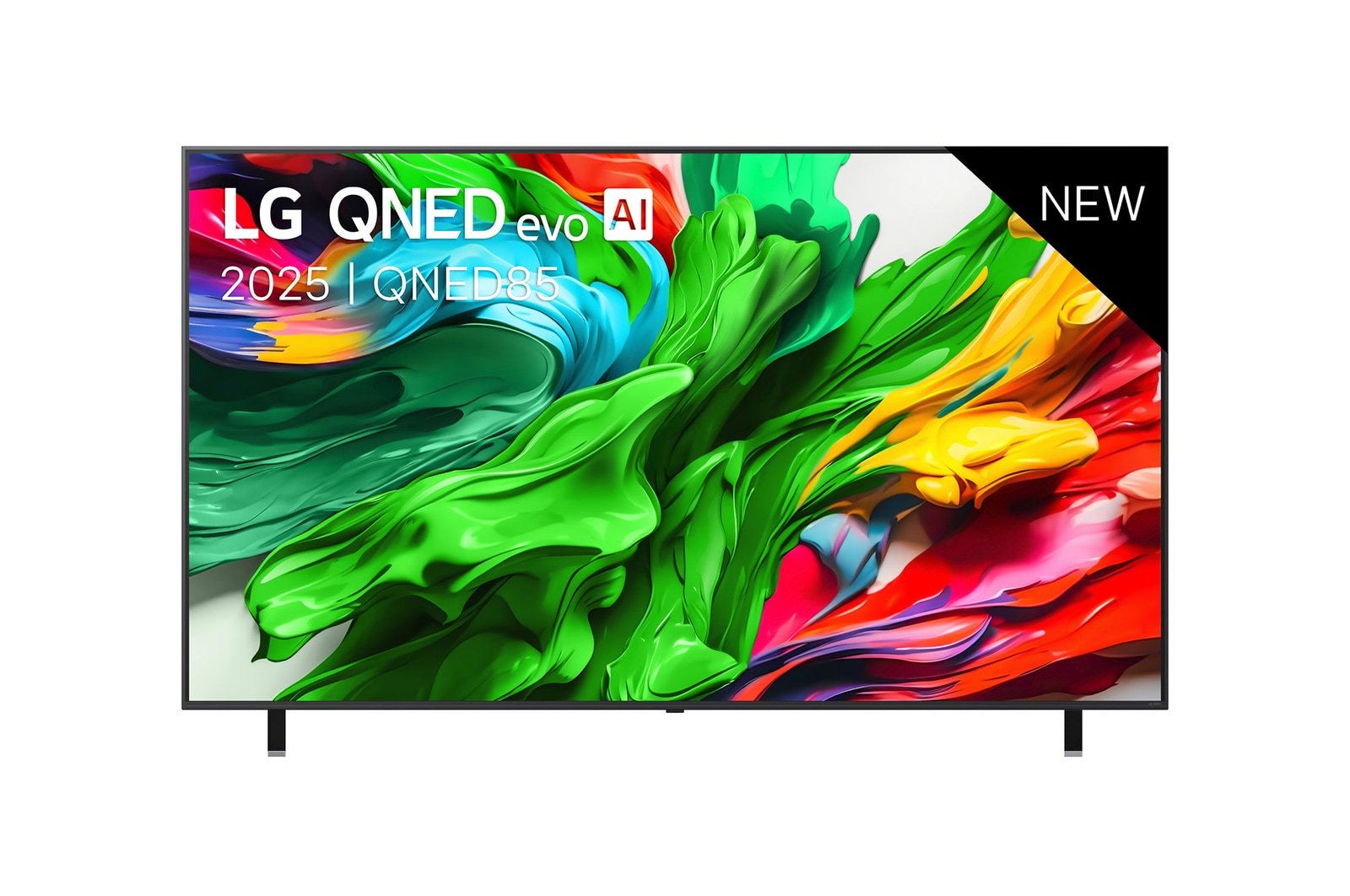 Vue avant de Smart TV LG QNED evo AI QNED85 MiniLED 4K 2025 86 pouces 86QNED85A6C