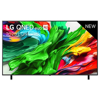 Vue avant de Smart TV LG QNED evo AI QNED85 MiniLED 4K 2025 86 pouces 86QNED85A6C