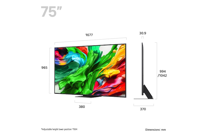 LG Smart TV LG QNED evo AI QNED86 MiniLED 4K 2025 75 pouces, 75QNED86A6A