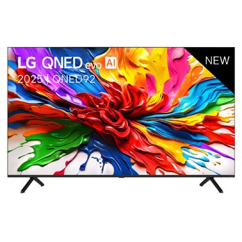 Vue avant de Smart TV LG QNED evo AI QNED92 MiniLED 4K 2025 55 pouces 55QNED92A6A