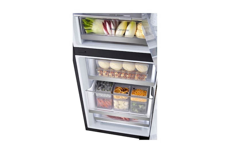 LG 349L Réfrigérateur combiné GBG5160CEV Noir | InstaView™ | DoorCooling+™ | Linear Cooling™ , GBG5160CEV