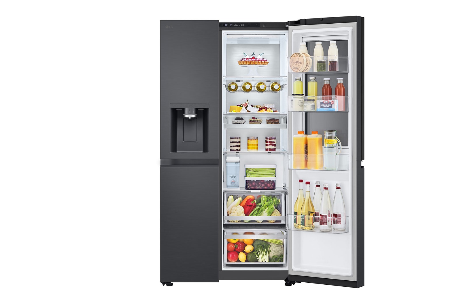 left side open with food stored