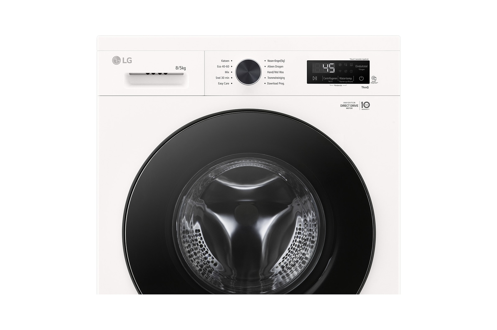 LG 8/5kg Lave-linge séchant Blanc | 6 motion DD™ | Steam™ | ThinQ™, W4X1085NWB