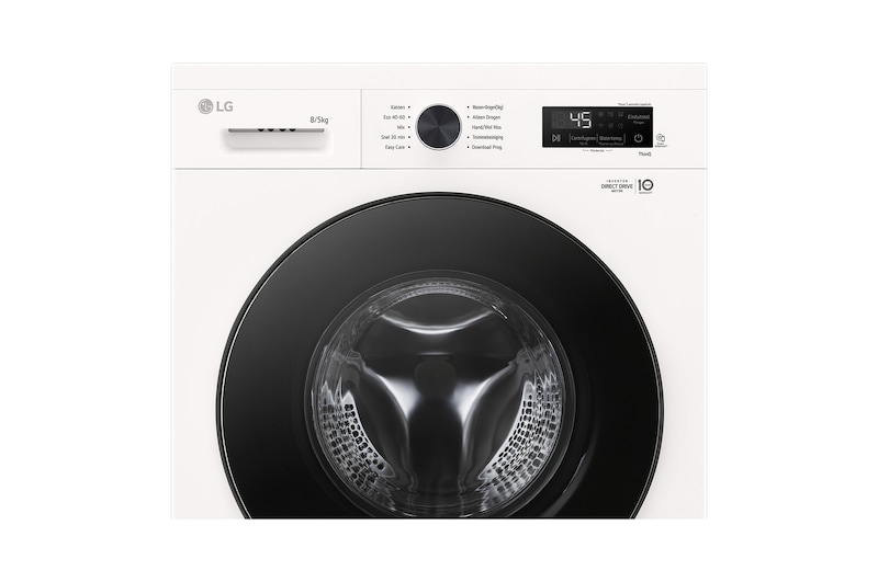 LG 8/5kg Lave-linge séchant Blanc | 6 motion DD™ | Steam™ | ThinQ™, W4X1085NWB