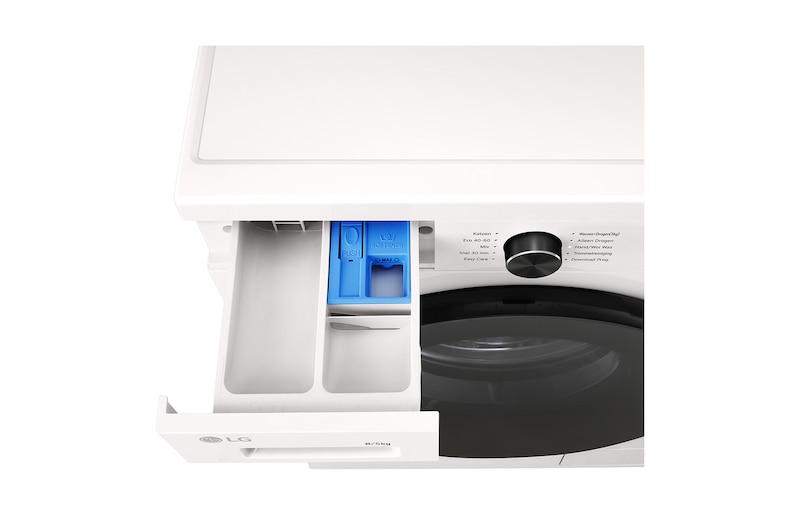 LG 8/5kg Lave-linge séchant Blanc | 6 motion DD™ | Steam™ | ThinQ™, W4X1085NWB