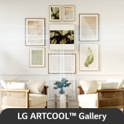 LG 2.5kW, ARTCOOL Gallery Premium, Dual Inverter HeatPump, Personaliseerbare airconditioner met LCD frame, luchtfiltratie en verwarming, A09GA2