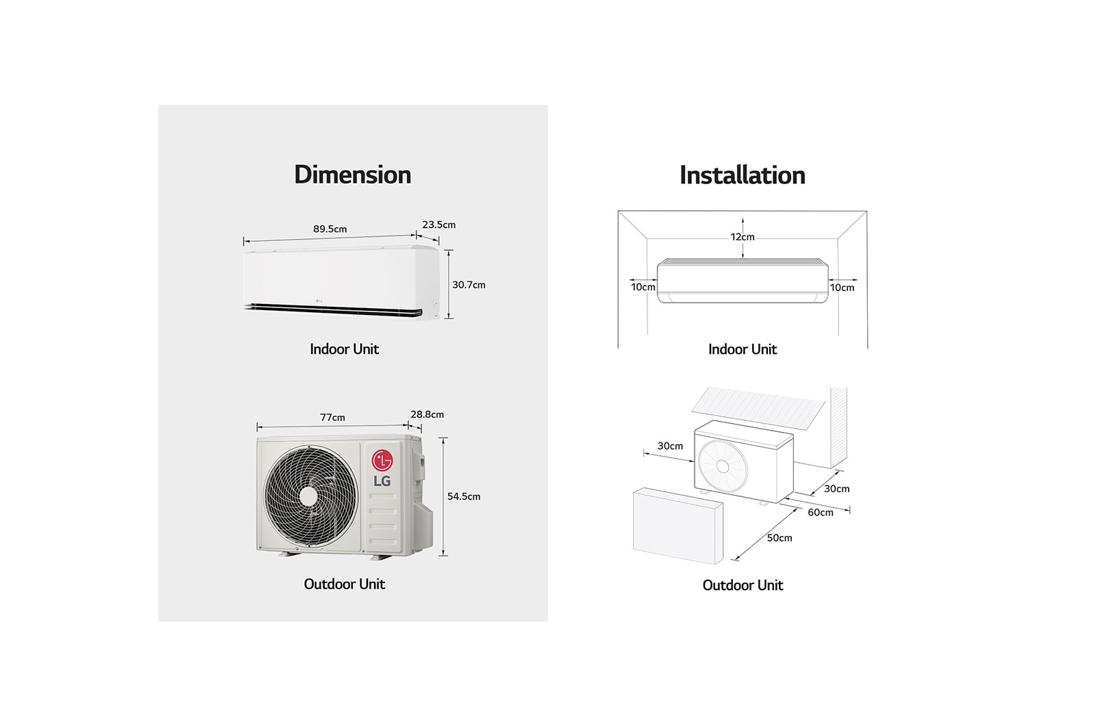 LG 3.5kW, DUALCOOL Premium Airconditioning, Dual Inverter HeatPump, stijlvol design en comfortabele luchtstroom, H12S1P