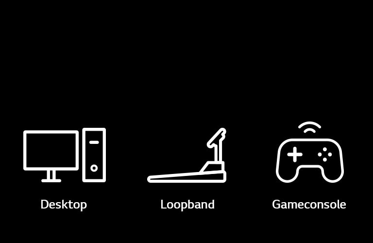 Pictogrammen van desktops, loopbanden en gameconsoles, die representatieve apparaten zijn die kunnen worden uitgerust met plug