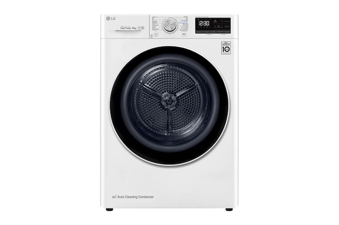 Voorkant van 8kg DUAL Inverter Warmtepomp Droger Wit | Auto Cleaning Condenser | Allergy Care™ - RH80V9AV4N
