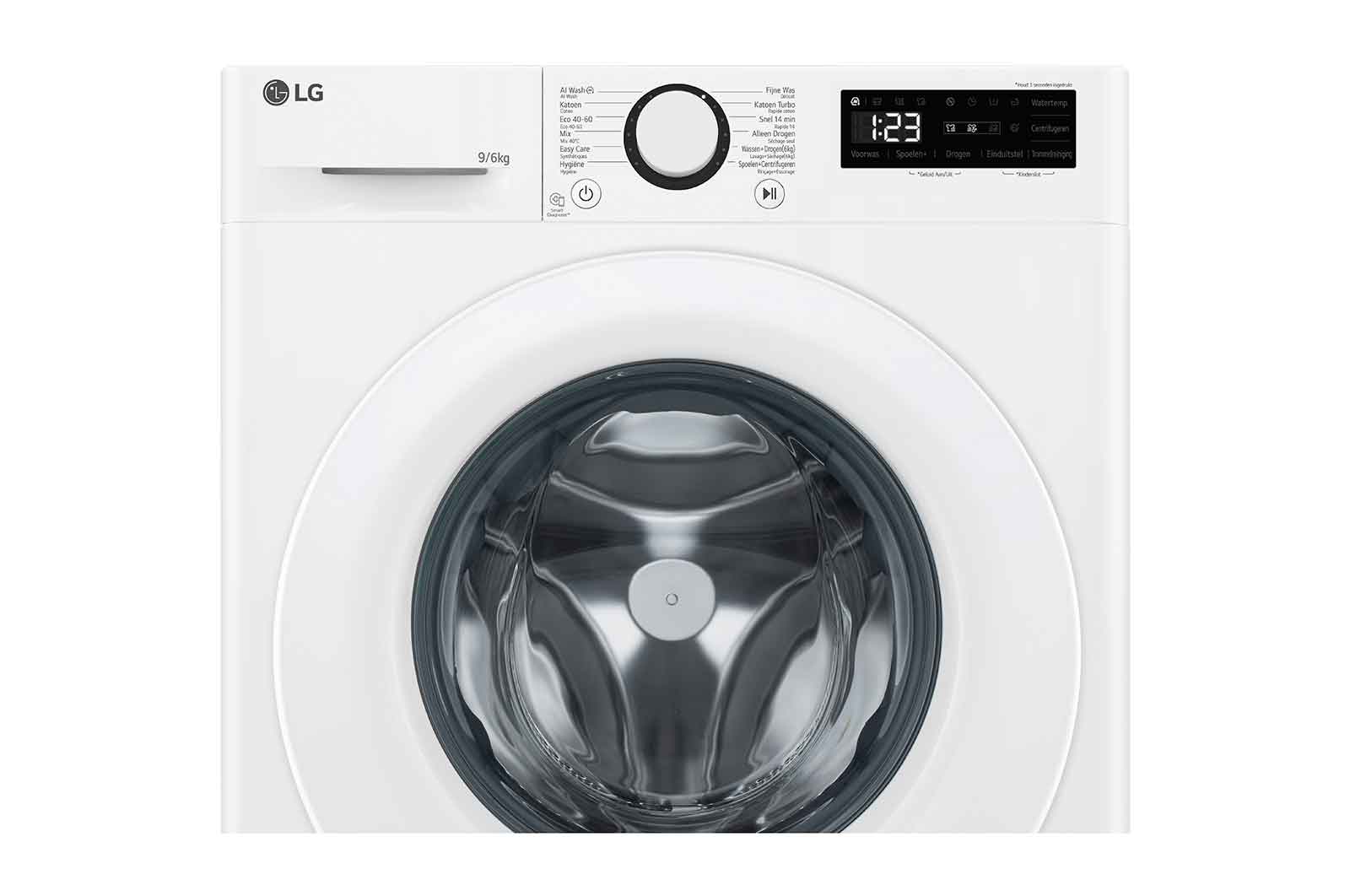 LG Lave-linge séchant F4DR3096N3W | 9kg lavage / 6kg séchage | Moteur AI DD, F4DR3096N3W