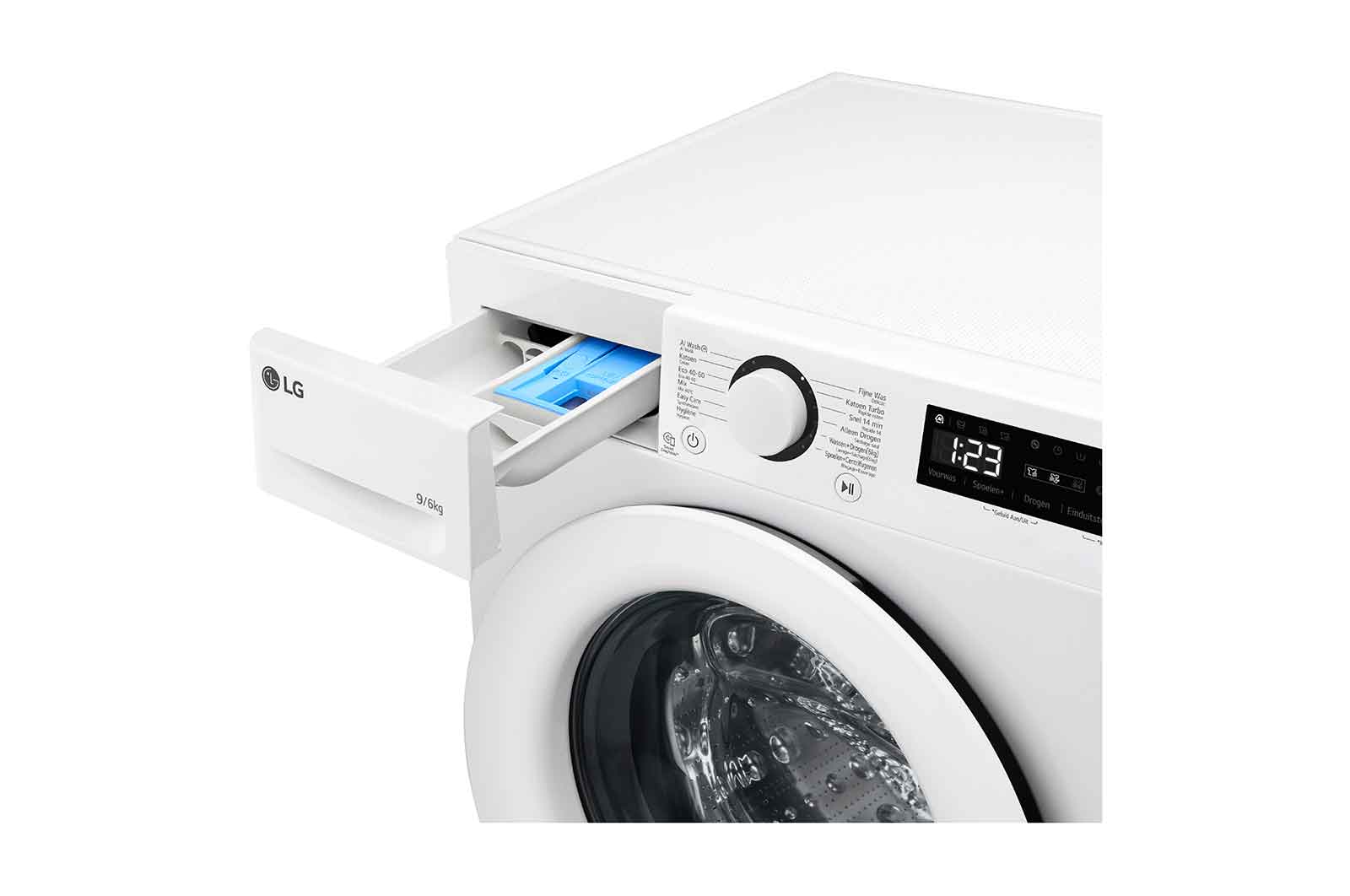 LG Lave-linge séchant F4DR3096N3W | 9kg lavage / 6kg séchage | Moteur AI DD, F4DR3096N3W