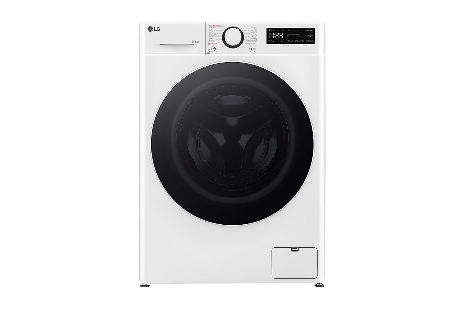 Vue avant de 9/6kg Was-droogcombinatie Wit | AI DD™ | Inverter Direct Drive™ | Steam™ | LG NL GD3R509S0