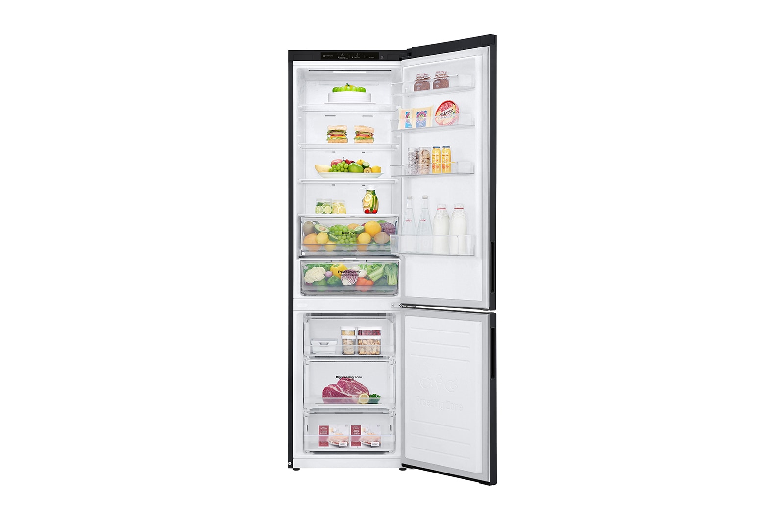 LG DoorCooling+™ | 384L capacité | Total No Frost | Fresh Converter™ | Compresseur Linéare Inverter, GBP62MCNAC