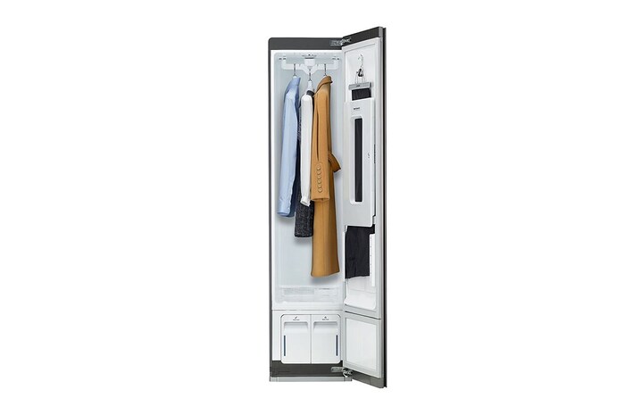 LG Styler | Capacité 3 cintres + 1 presse-pantalon | Rafraîchissez et froissez facilement vos vêtements avec de la vapeur, S3MFC
