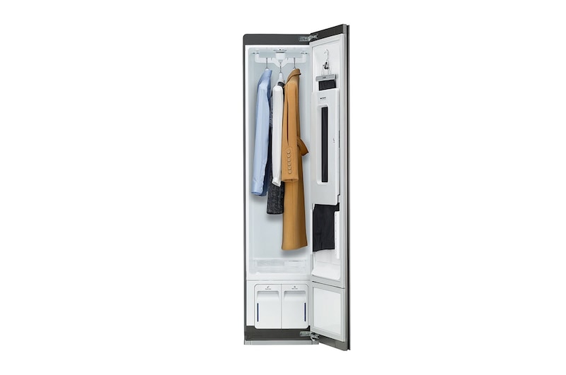 LG Styler | Capacité 3 cintres + 1 presse-pantalon | Rafraîchissez et froissez facilement vos vêtements avec de la vapeur, S3MFC