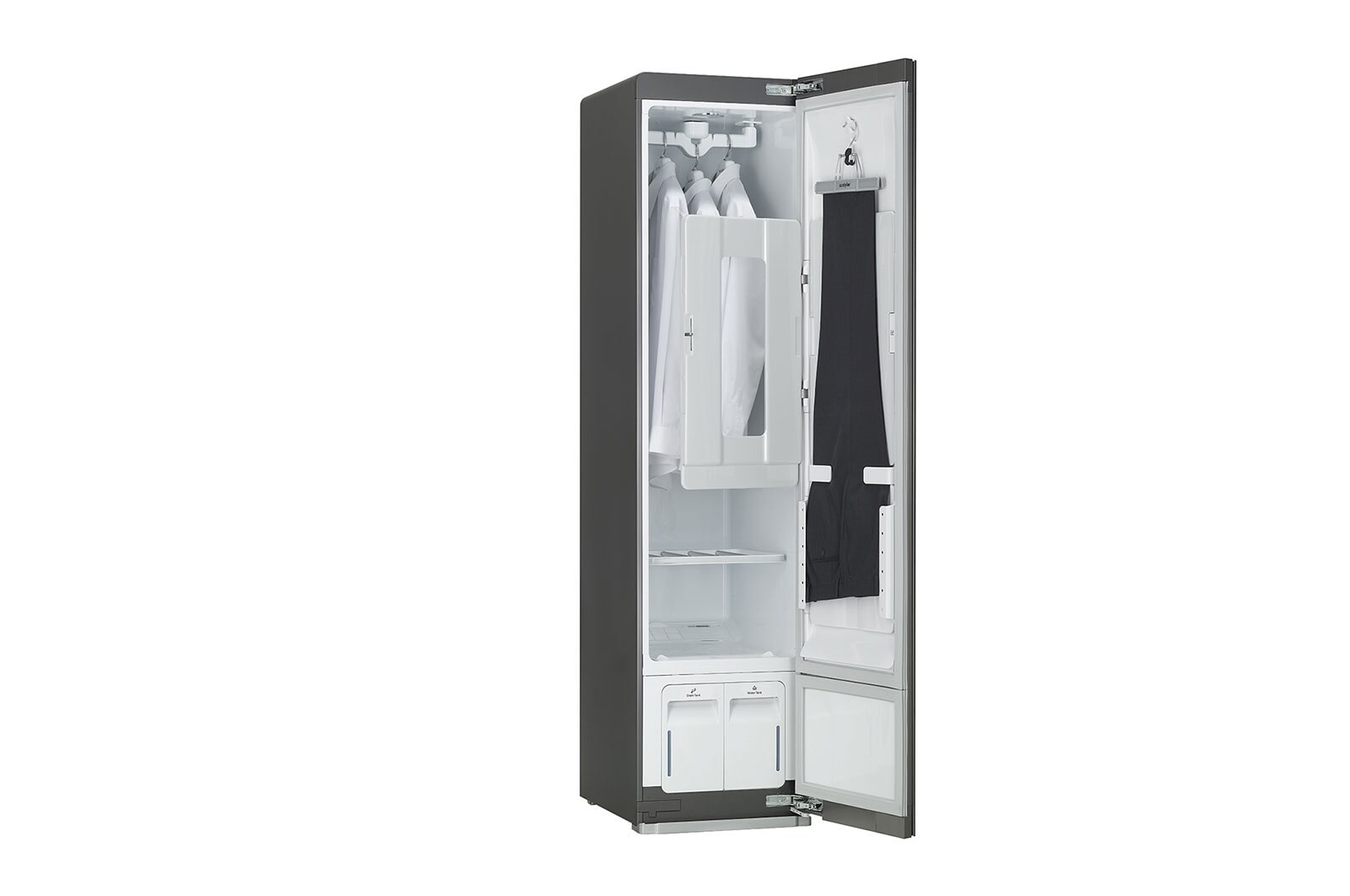LG Styler | Capacité 3 cintres + 1 presse-pantalon | Rafraîchissez et froissez facilement vos vêtements avec de la vapeur, S3MFC