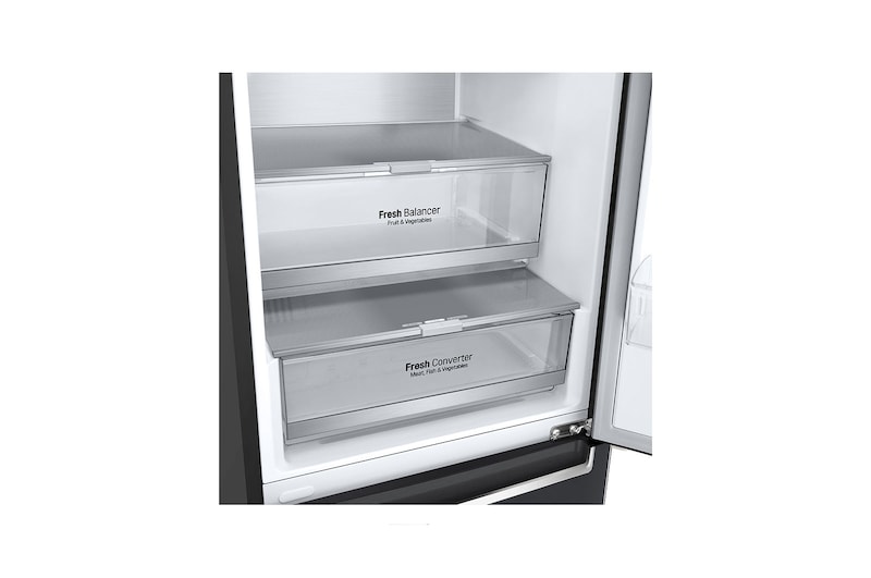 LG 384L Réfrigérateur combiné Noir | Door Cooling+ | Total No Frost | Compresseur linéaire Inverter , GBB92MCABP