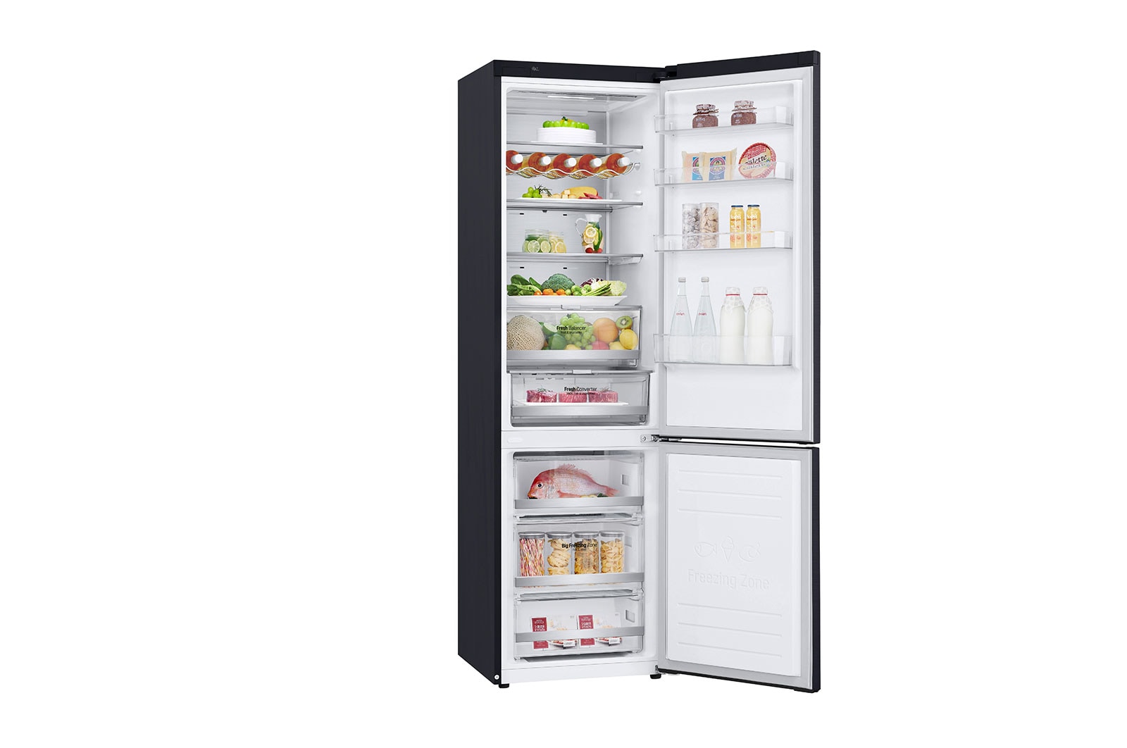 LG Door Cooling<sup>+</sup> | 384L capacité | Total no Frost  |  Compresseur linéaire Inverter | Grande capacité | 36dB – réfrigérateur le plus silencieux, GBB92MCAXP