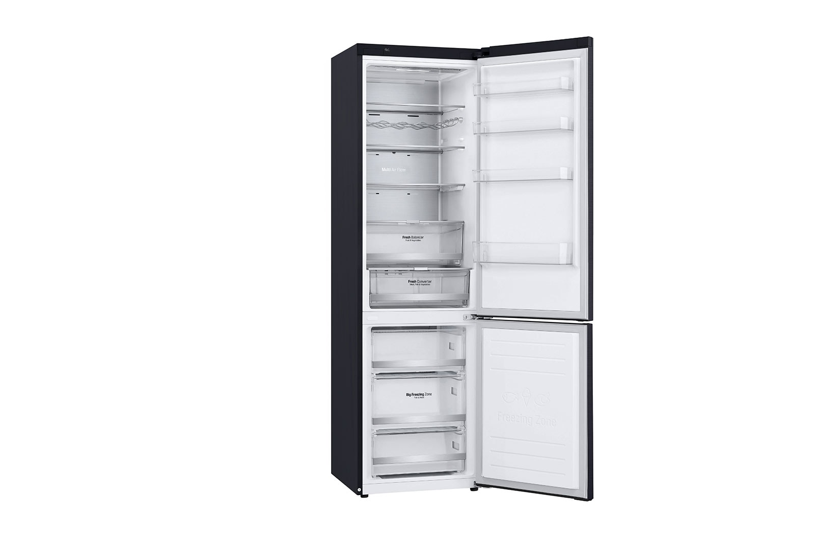 LG Door Cooling<sup>+</sup> | 384L capacité | Total no Frost  |  Compresseur linéaire Inverter | Grande capacité | 36dB – réfrigérateur le plus silencieux, GBB92MCAXP