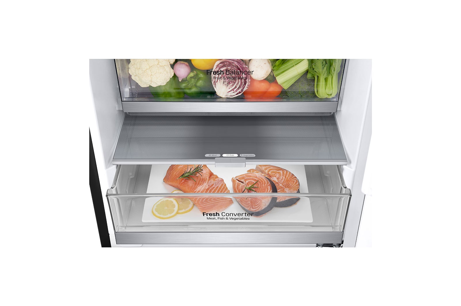 LG Door Cooling<sup>+</sup> | 384L capacité | Total no Frost  |  Compresseur linéaire Inverter | Grande capacité | 36dB – réfrigérateur le plus silencieux, GBB92MCAXP