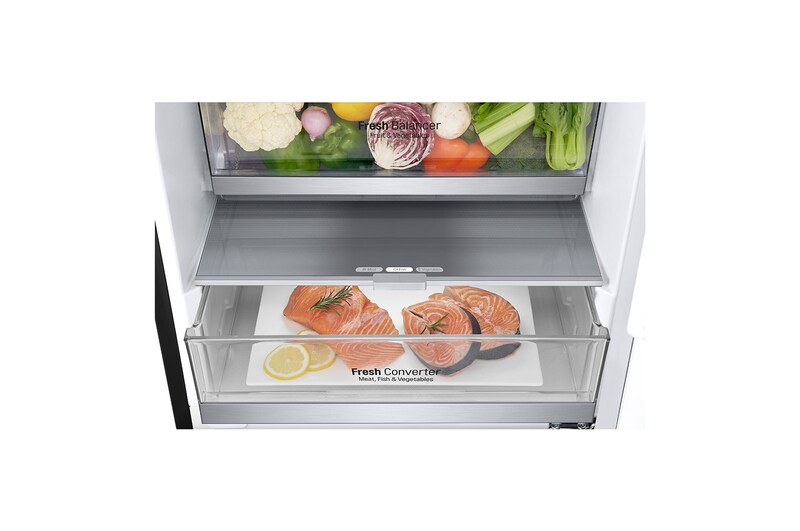 LG Door Cooling<sup>+</sup> | 384L capacité | Total no Frost  |  Compresseur linéaire Inverter | Grande capacité | 36dB – réfrigérateur le plus silencieux, GBB92MCAXP