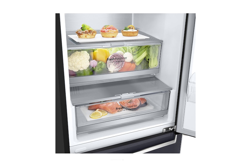 LG Door Cooling<sup>+</sup> | 384L capacité | Total no Frost  |  Compresseur linéaire Inverter | Grande capacité | 36dB – réfrigérateur le plus silencieux, GBB92MCAXP
