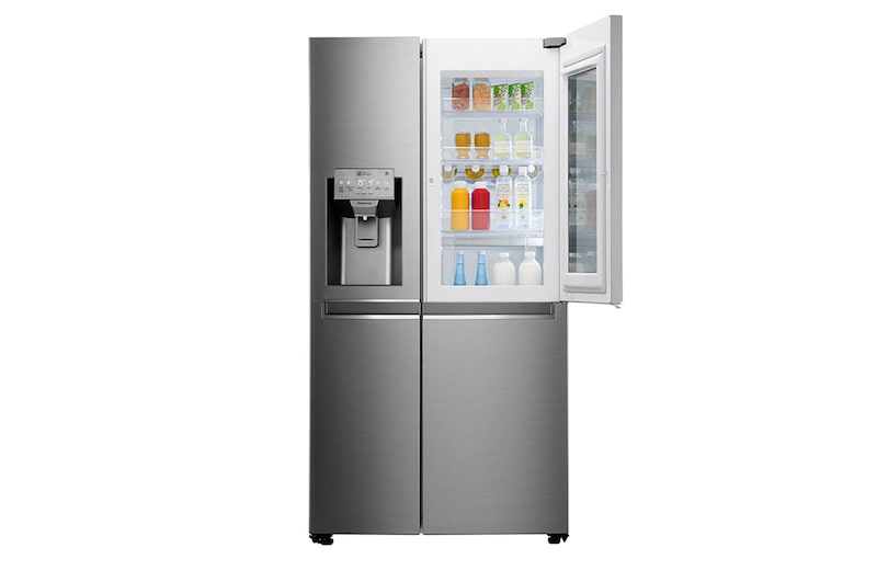 LG Knock. Knock. Keep it cool! | instaView™ Door-in-Door™ | 601L capacité | Réfrigérateur américain | Total No Frost  | Espace de refroidissement et de congélation supplémentaire| Compresseur linéaire Inverter, GSI961PZAZ