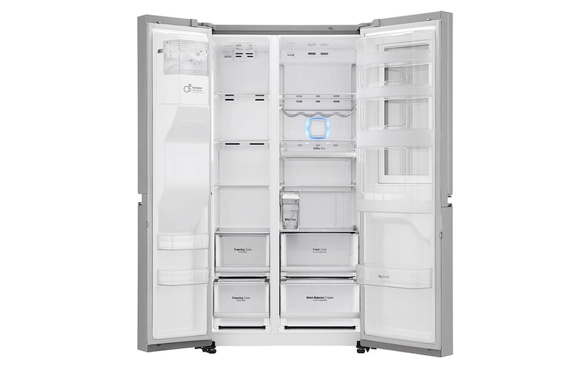 LG Knock. Knock. Keep it cool! | instaView™ Door-in-Door™ | 601L capacité | Réfrigérateur américain | Total No Frost  | Espace de refroidissement et de congélation supplémentaire| Compresseur linéaire Inverter, GSI961PZAZ