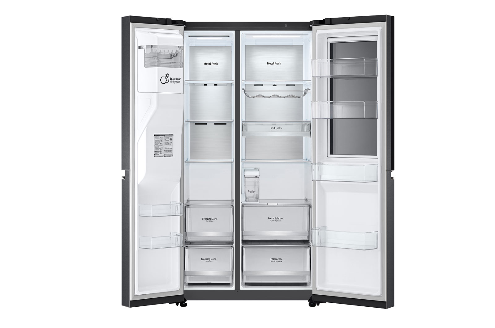 LG 635L capacité | InstaView™ Door-in-Door™ | DoorCooling+™ | Distributeur d'eau et de glaçons avec UVnano™ | Total No Frost | Compresseur Linéare Inverter, GSXV91MCAE