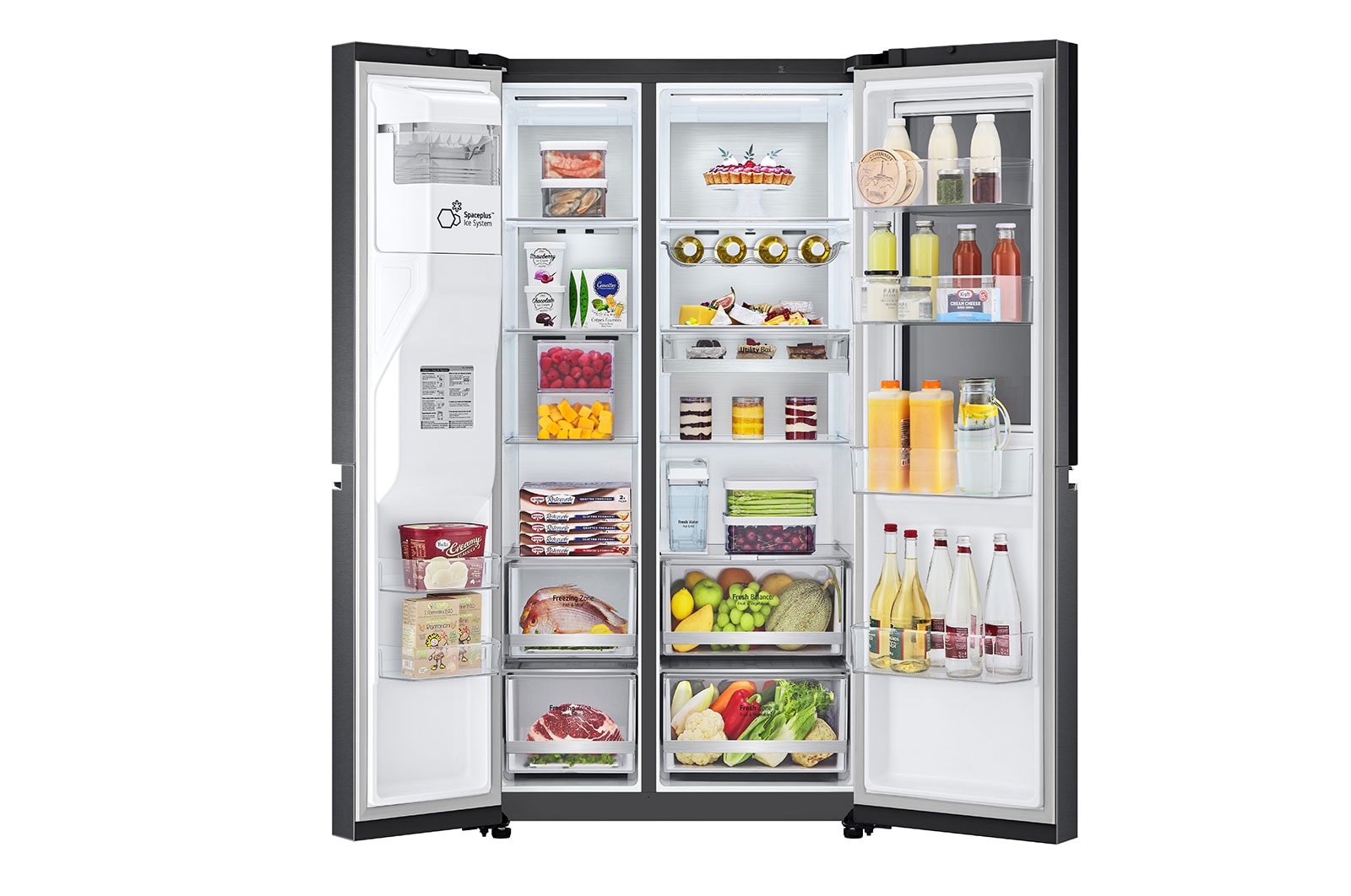 LG 635L capacité | InstaView™ Door-in-Door™ | DoorCooling+™ | Distributeur d'eau et de glaçons avec UVnano™ | Total No Frost | Compresseur Linéare Inverter, GSXV91MCAE