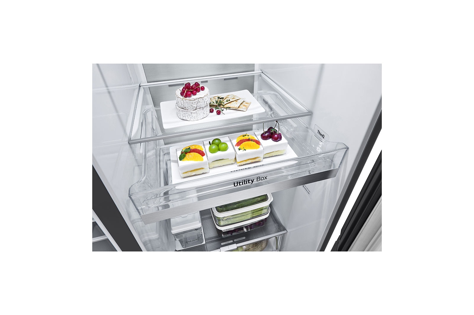 LG 635L capacité | InstaView™ Door-in-Door™ | DoorCooling+™ | Distributeur d'eau et de glaçons avec UVnano™ | Total No Frost | Compresseur Linéare Inverter, GSXV91MCAE