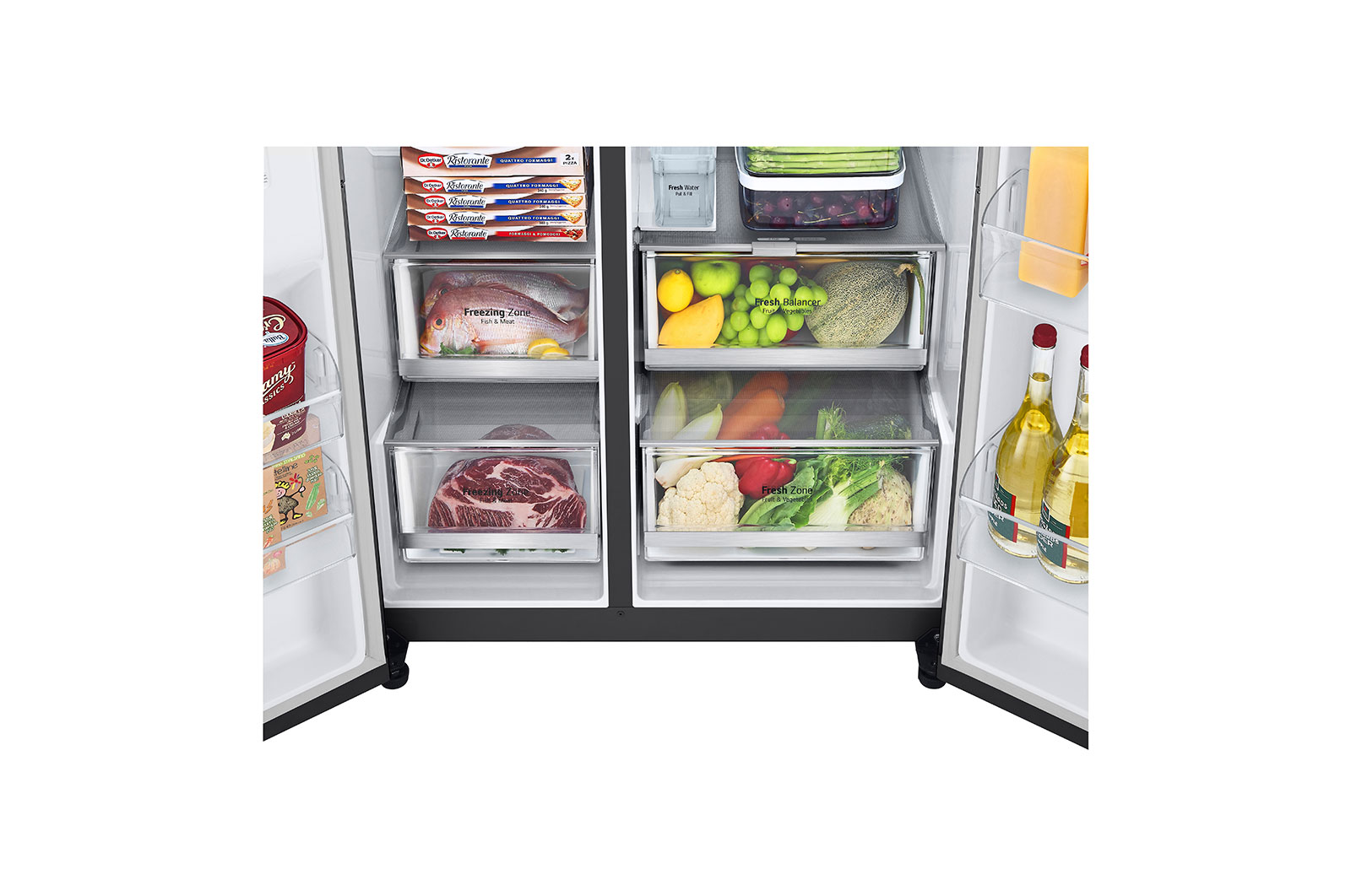 LG 635L capacité | InstaView™ Door-in-Door™ | DoorCooling+™ | FreshBalancer™ | Total No Frost | Compresseur Linéaire Inverter, GSXV81MCLE
