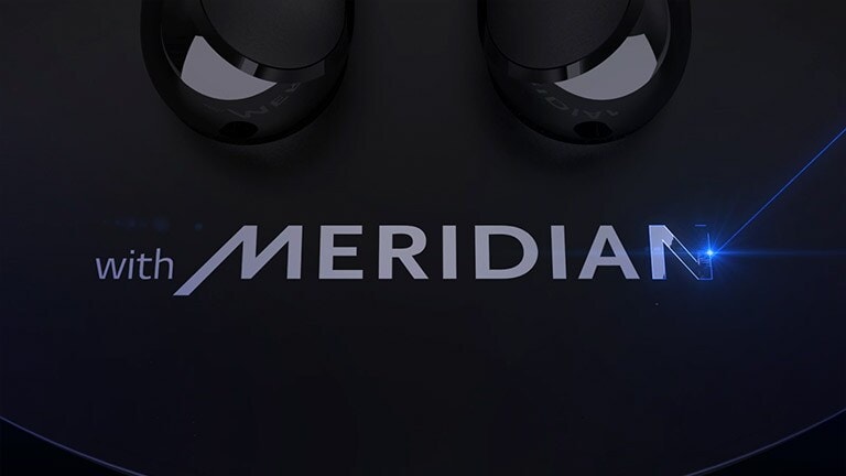 "with MERIDIAN" is gegraveerd met blauwe laser.