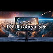 LG Moniteur de jeu UltraGear™ OLED de 27'' QHD offrant une fréquence de rafraîchissement de 240 Hz et un temps de réponse de 0,03 ms (GtG), 27GR95QE-B