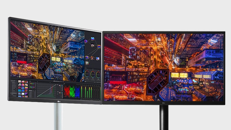LG UltraFine™ OLED Pro ondersteunt de standaard kleurmodi voor professionals -BT.2100 PQ, P3 PQ modus aan de rechterkant