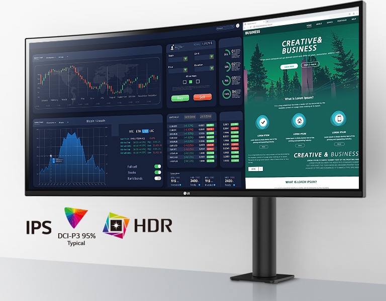 Bewerk en draai verschillende programma's met de 34-inch 21:9 LG UltraWide™ QHD-monitor.