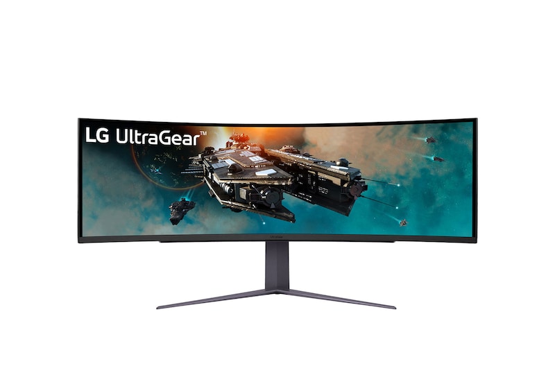 Vue avant de Moniteur de jeu UltraGear™ Dual QHD incurvé de 49 pouces au format d’image 32:9 avec taux de rafraîchissement de 240 Hz 49GR85DC-B