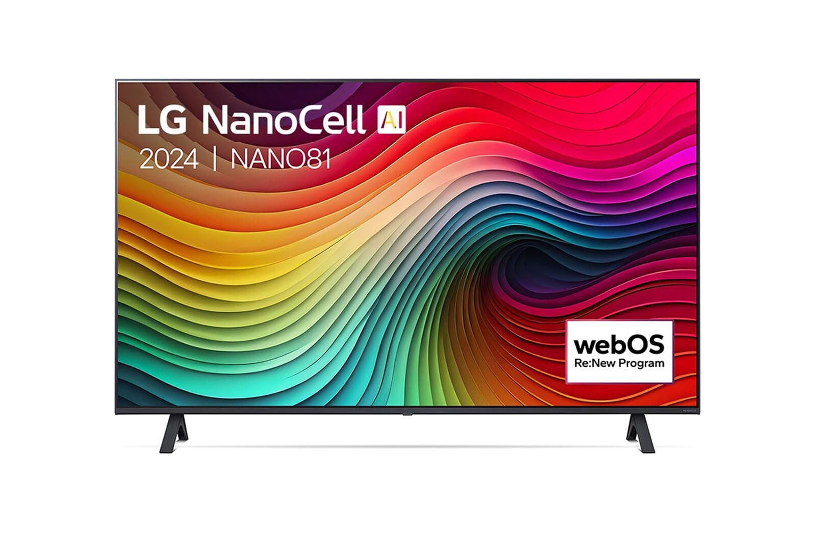 Vue avant de Smart TV LG NanoCell AI NANO81 4K de 43 pouces 2024 43NANO81T6A