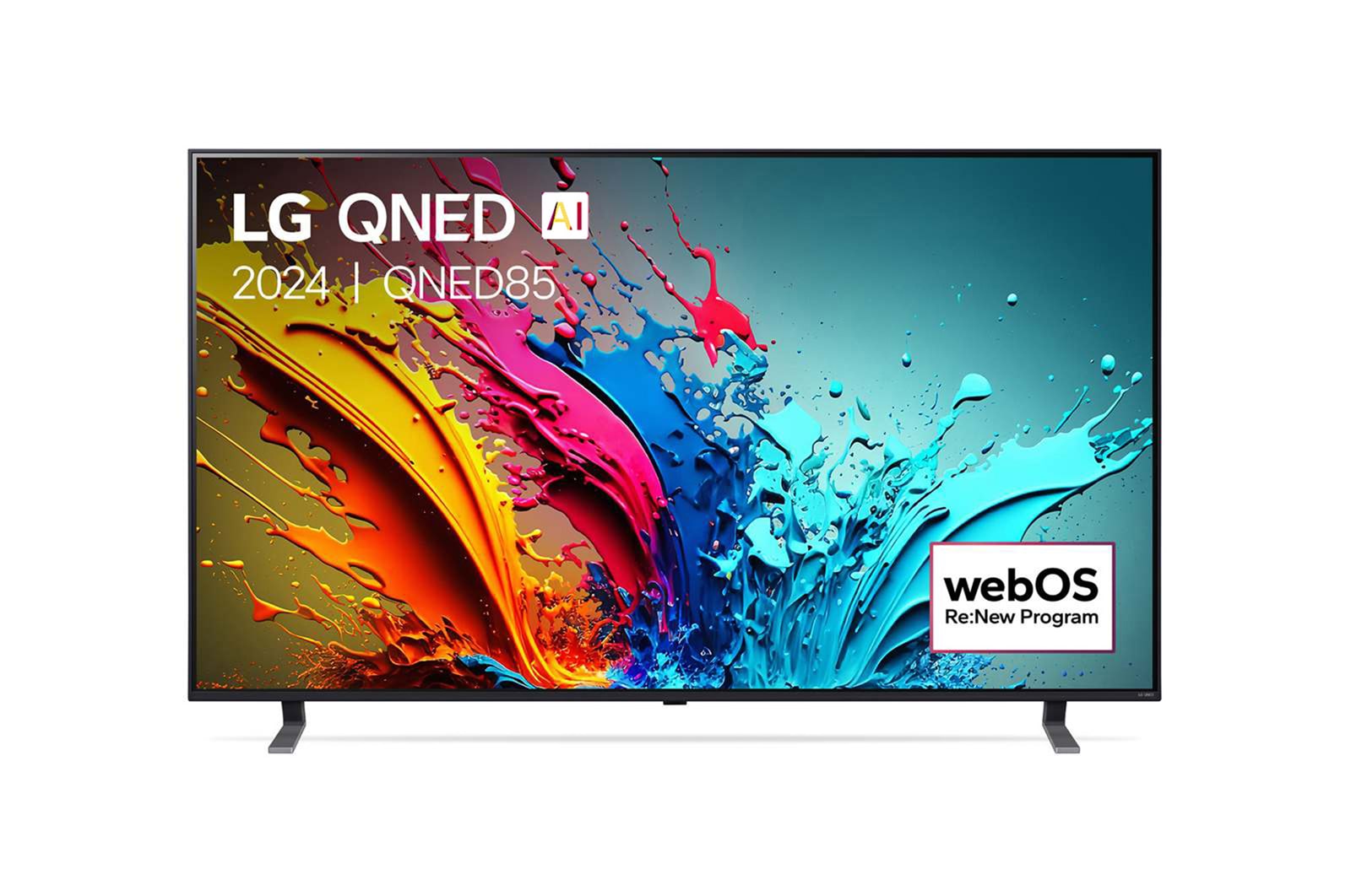 Vue avant de Smart TV LG QNED AI QNED85 4K 75 pouces 2024 75QNED85T6C