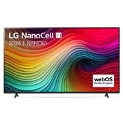 Vue avant de Smart TV LG NanoCell AI NANO81 4K de 86 pouces 2024 86NANO81T6A