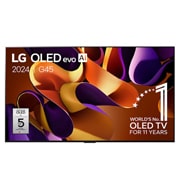 Vue avant de 77 pouces LG OLED evo AI G4 4K Smart TV OLED77G4 OLED77G45LW