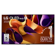 Vue avant de 83 pouces LG OLED evo AI G4 4K Smart TV OLED83G4 OLED83G45LW
