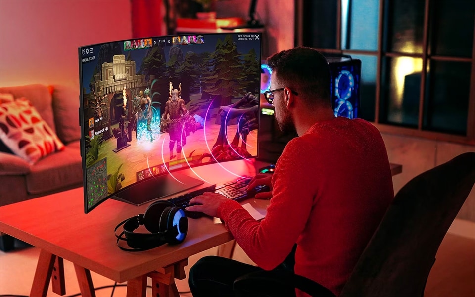 jouer à des jeux sur un moniteur de jeu lg