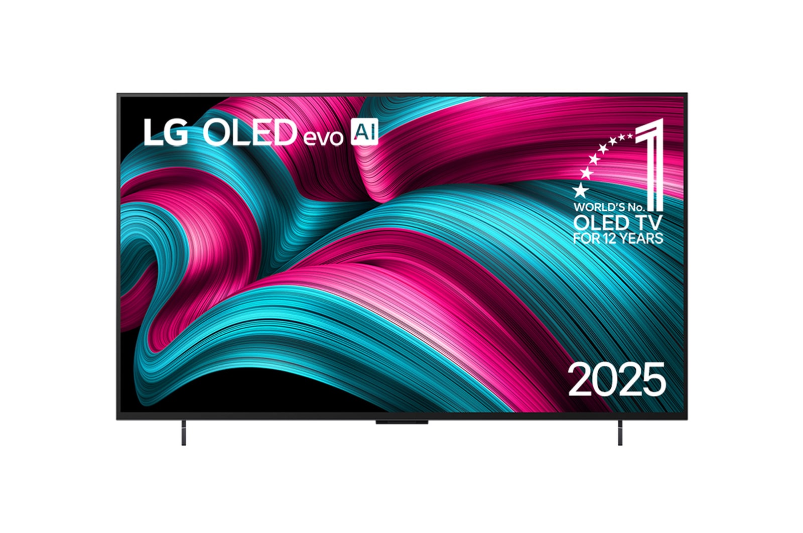 Vista traseira da Smart TV 4K LG OLED evo AI C5.