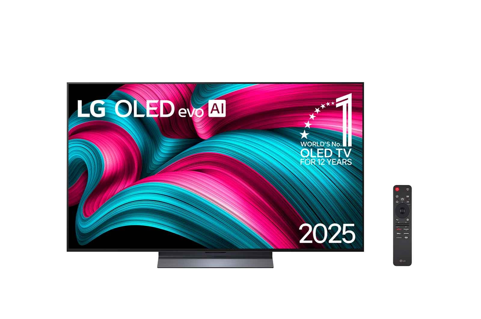 Vista frontal da Smart TV LG OLED evo AI C5 4K de 65 polegadas 2025 OLED65C5PSA